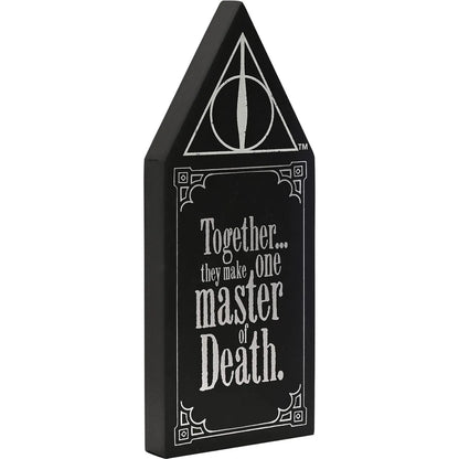 Harry Potter Dark Arts Glow In The Dark Wooden Plaque - Deathly Hallows