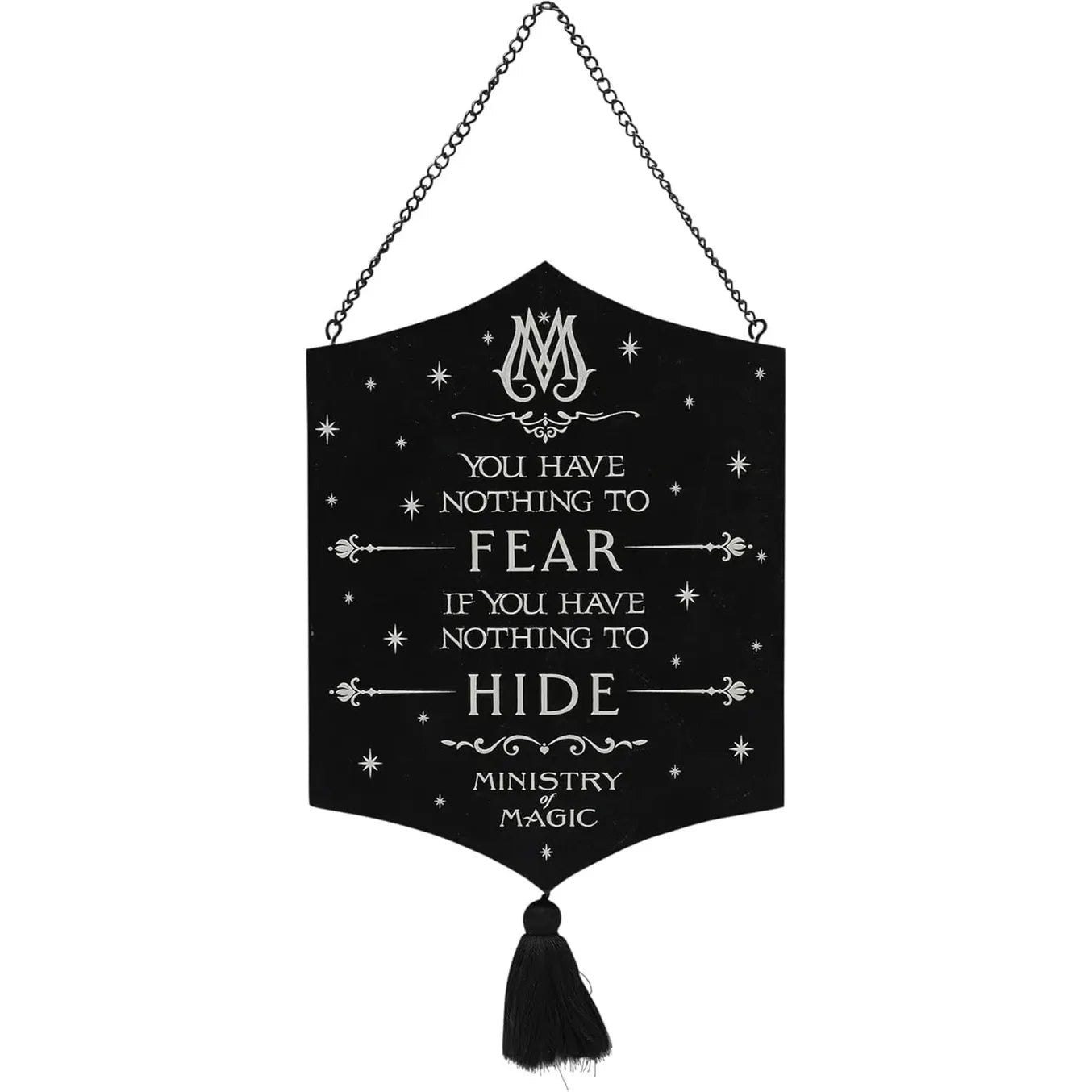 Warner Bros Harry Potter Dark Arts Ministry of Magic Glow in the Dark Wooden Plaque – Official Wizarding World Decor
