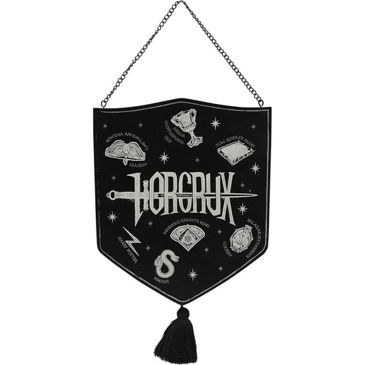 Warner Bros Harry Potter Dark Arts Horcrux Glow in the Dark Wooden Plaque – Official Wizarding World Decor