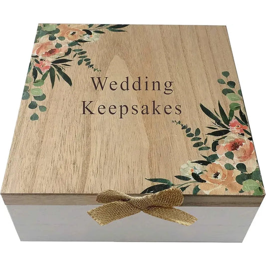 Love Story Wooden Wedding Day Keepsake Box