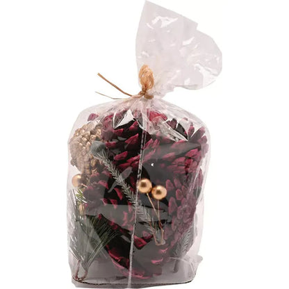 Regal Tidings Burgundy Foliage Bag - Pine Foliage, Berries, Pine Cones