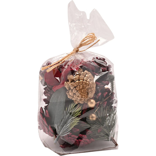 Regal Tidings Burgundy Foliage Bag - Pine Foliage, Berries, Pine Cones