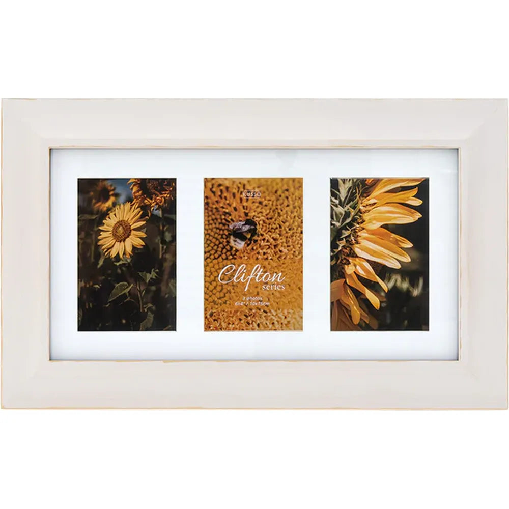 Kenro Clifton Series 6x4 Triple Photo Frame -  White