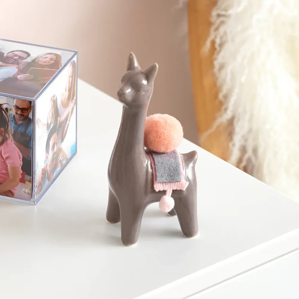 Kenro Grey Ceramic Llama Ornament