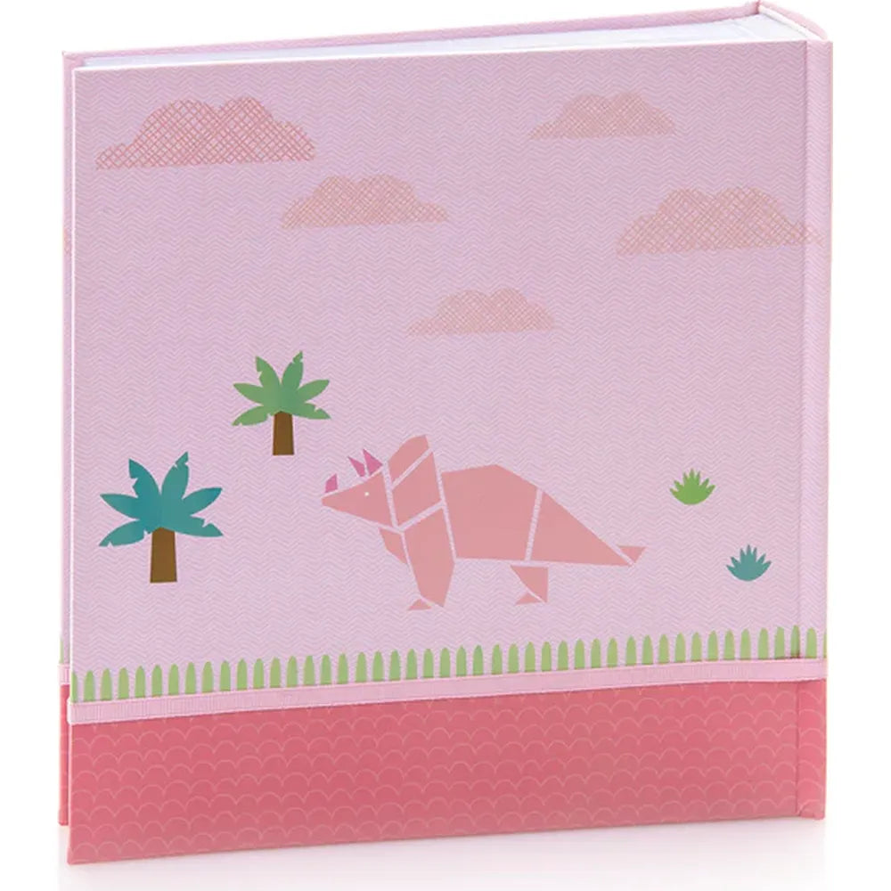 Kenro KUSSO Dinosaur Series Baby Album for 200 6x4" Photos - Pink