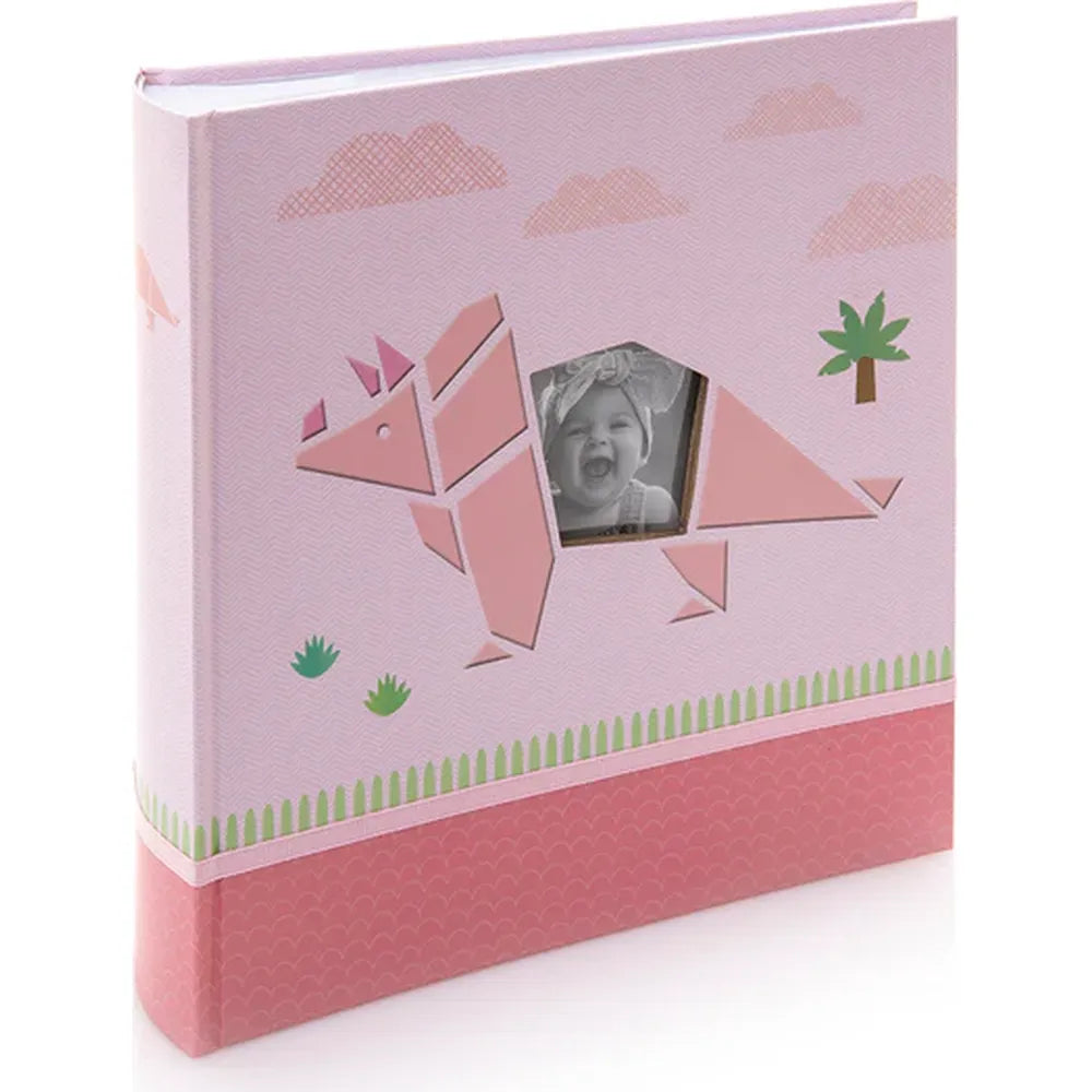 Kenro KUSSO Dinosaur Series Baby Album for 200 6x4" Photos - Pink