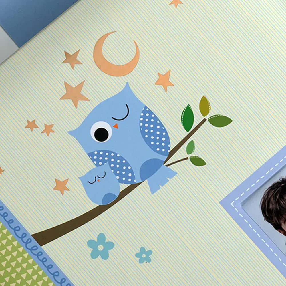 Kenro KUSSO Sleepy Owl Baby Album for 200 6x4" Photos - Blue