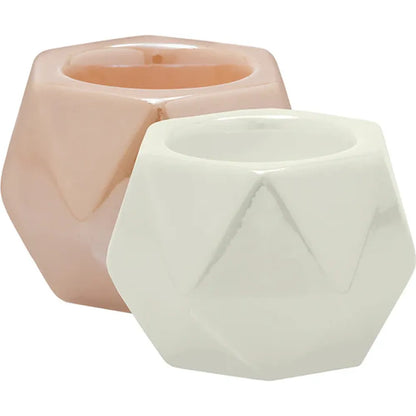 Kenro Geometric Tea Light Holder - Pearl