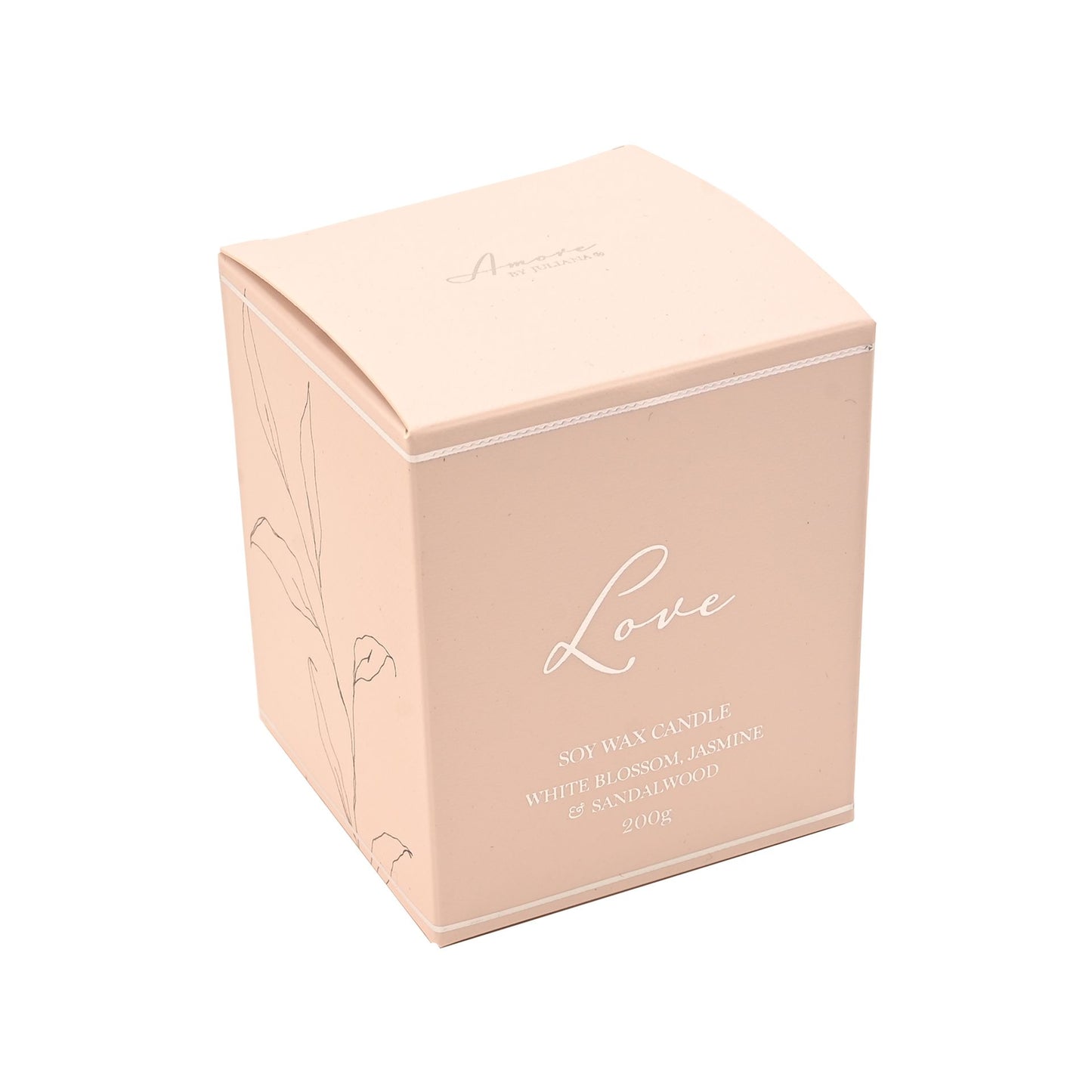 Amore "Love" Soy Wax Candle - White Blossom Jasmine & Sandalwood