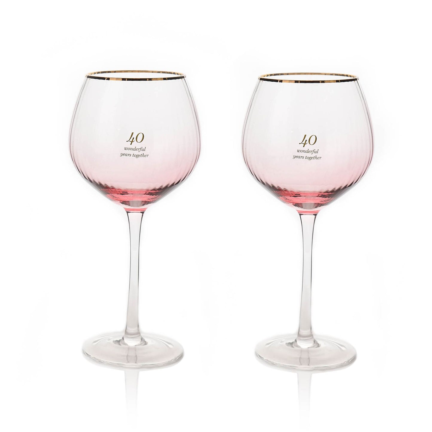 Amore Gin Glasses Set of 2 - 40th Anniversary - Pink