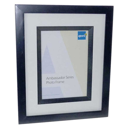 Ambassador Black Wooden 6x4 Photo Frame With White Mount