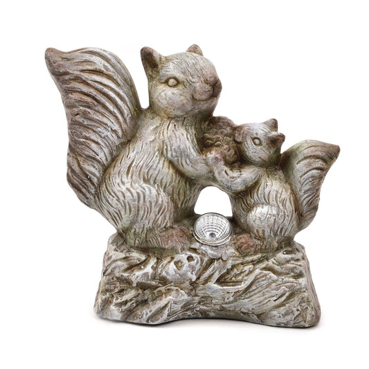 Country Living Teracotta Squirrels Ornament With Solar Light
