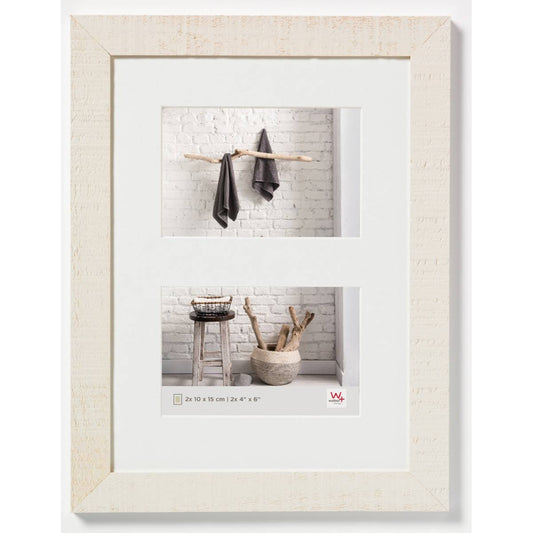 Walther Home Wooden Multi Picture Frame for 2x 6x4 inch - Cream White