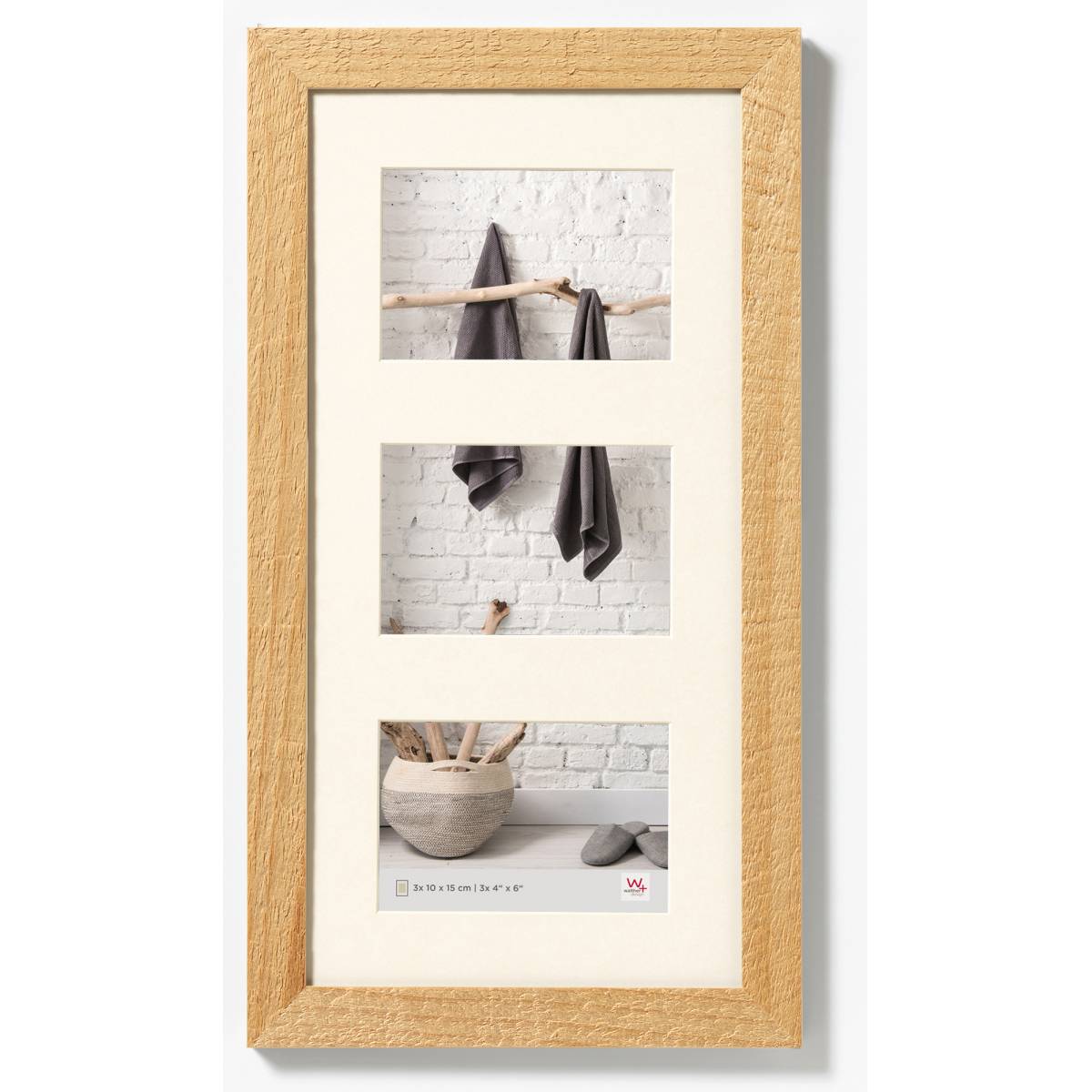 Walther Home Wooden Multi Picture Frame for 3x 6x4 inch - Nature