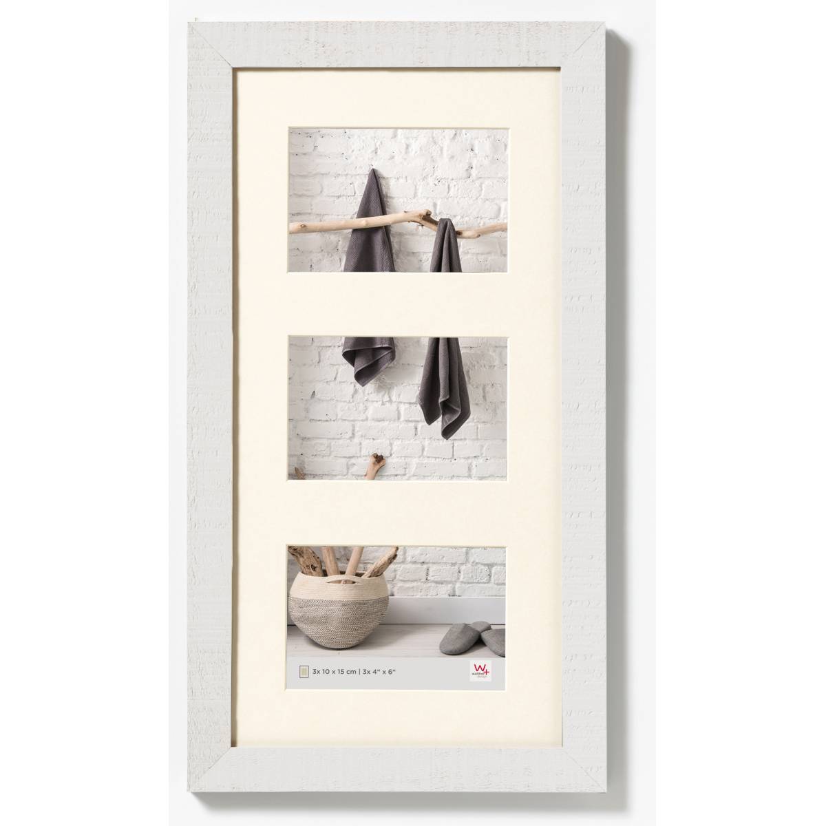 Walther Home Wooden Picture Frame - 23x11 inch - (Insert for 3x 8x6 inch) Polar White