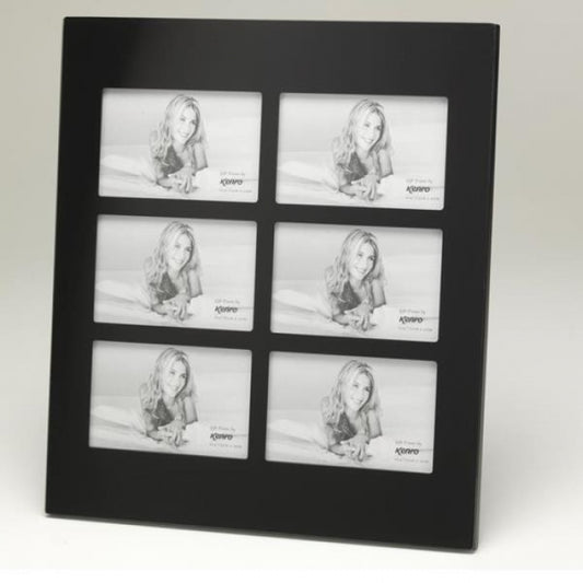 Black Glass Multi Photo Frame for 6 6x4 Photos