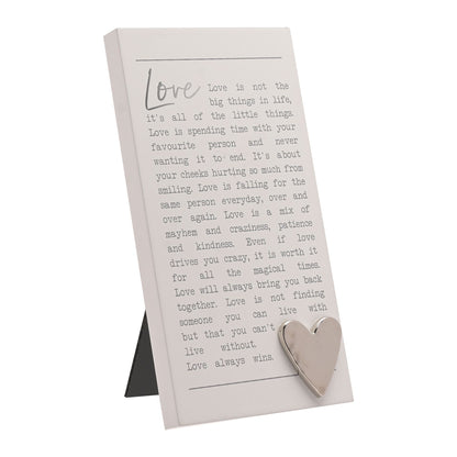 Moments - Love Plaque - Love Written Verse