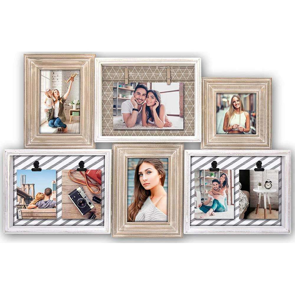 ZEP Montego Wooden Multi Photo Frame For 6 Photos