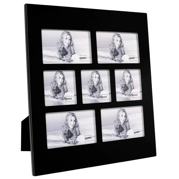 Black Glass Multi Photo Frame for 7 Photos