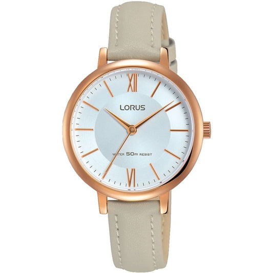 Lorus - Rose Gold Ladies' Watch - Soft Grey Leather Strap - RG264LX7