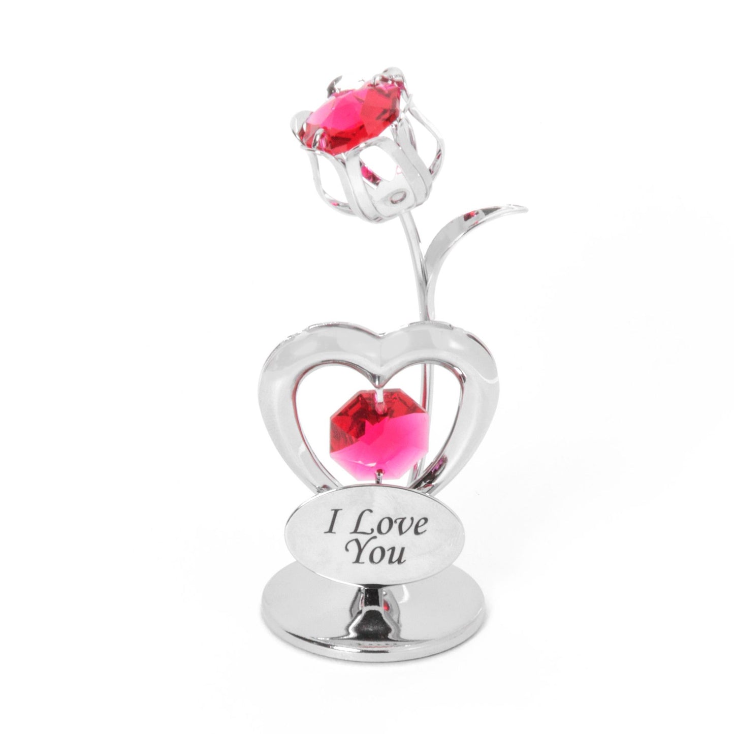 Crystocraft Heart and Tulip Ornament "I Love You"