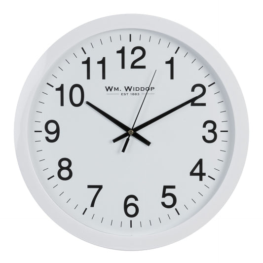 William Widdop White Round Wall Clock - 40cm