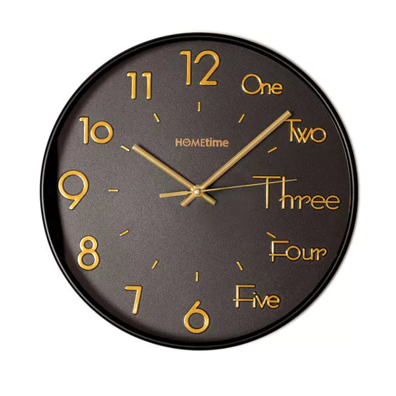 Hometime Round Wall Clock Black 30cm