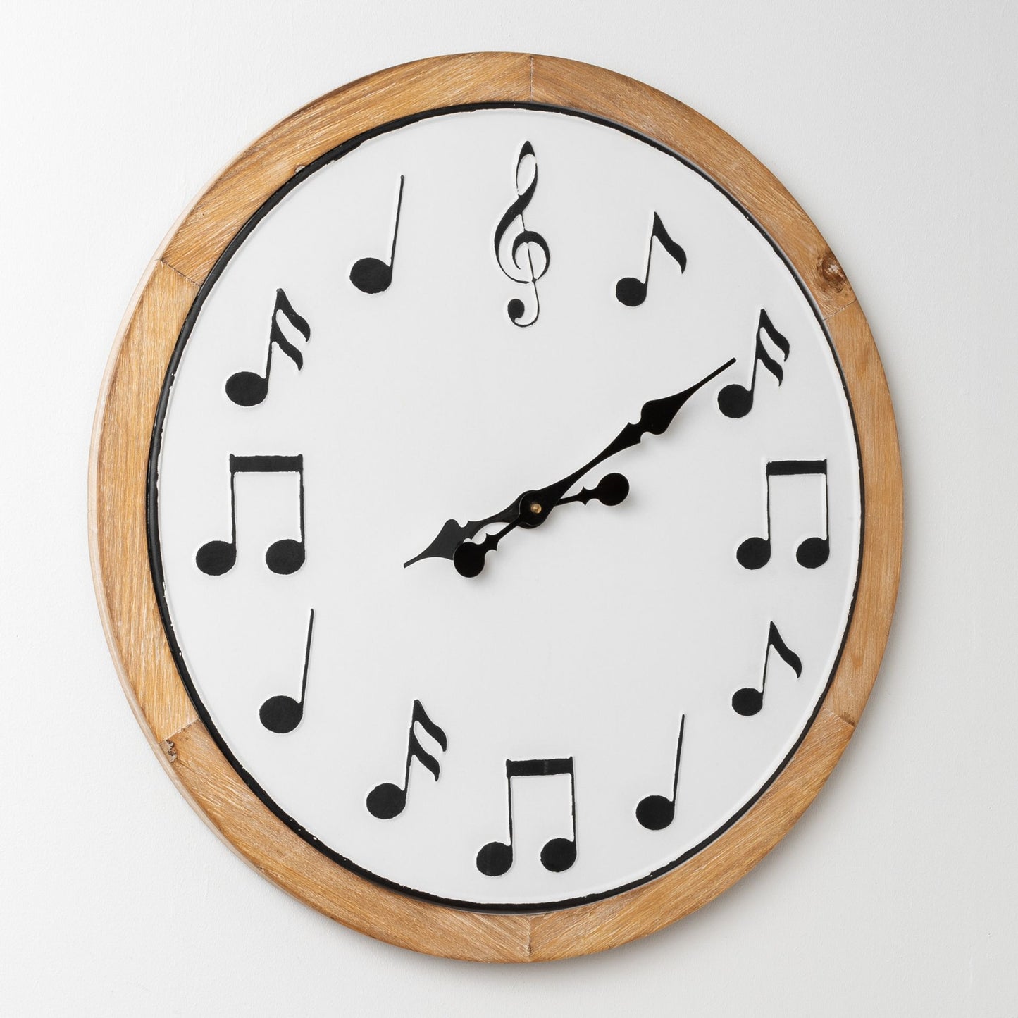 Hometime Metal and Wood Musical Note Wall Clock