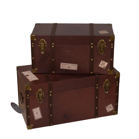 Harry Potter Storage Trunks Set of 2 - PU Leather - Brown