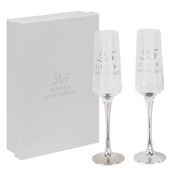 Amore 25th Anniversary Set of 2 Champagne Flutes