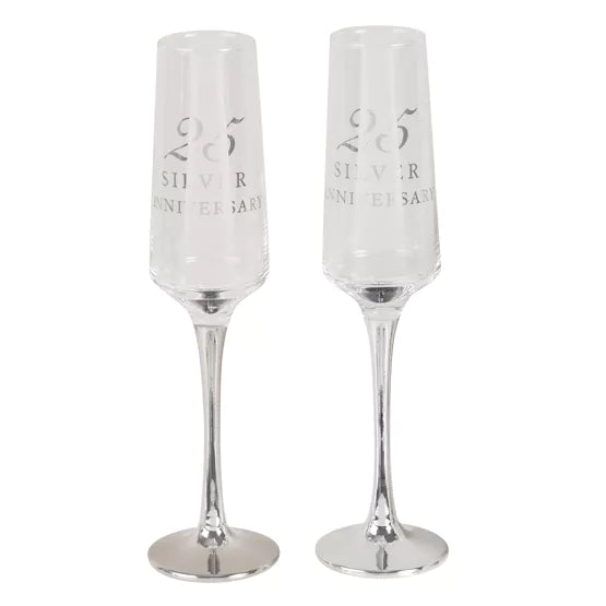 Amore 25th Anniversary Set of 2 Champagne Flutes