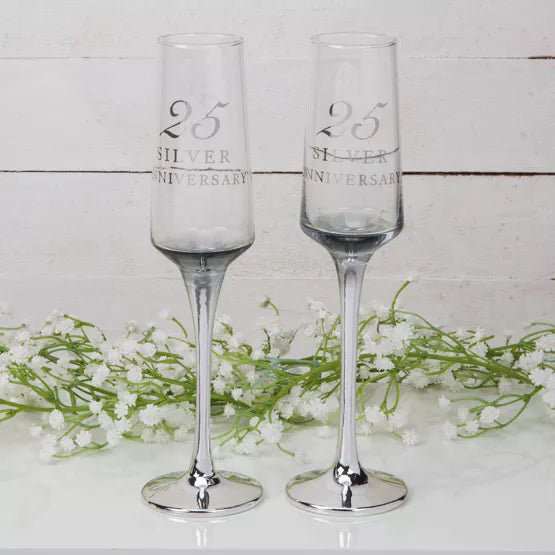 Amore 25th Anniversary Set of 2 Champagne Flutes