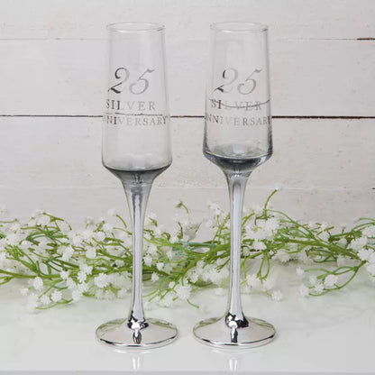 Amore 25th Anniversary Set of 2 Champagne Flutes