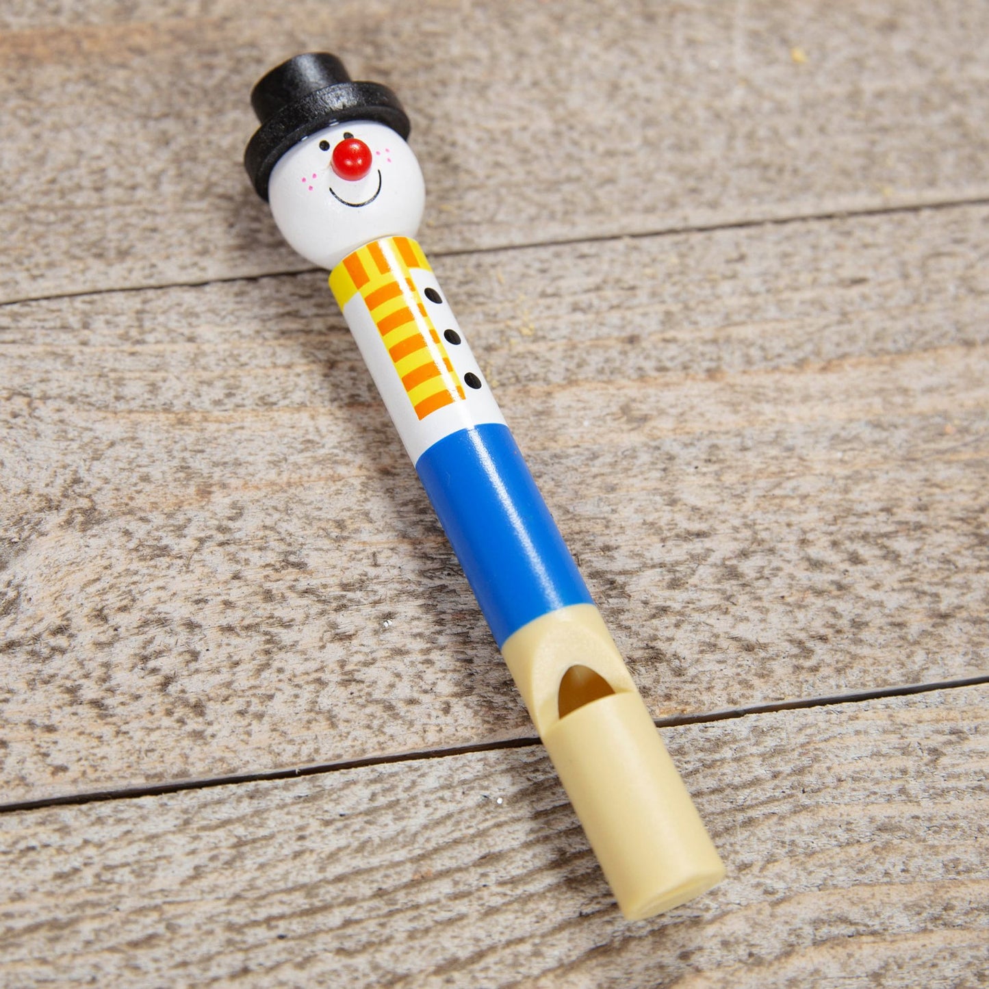 Wooden Christmas Snowman Whistle - Stocking Fillers