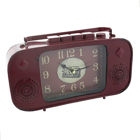 Hometime Metal Mantel Clock - Old School Radio