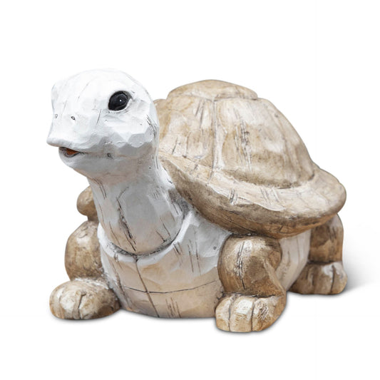 Tortoise Carved Wood Effect Garden Ornament