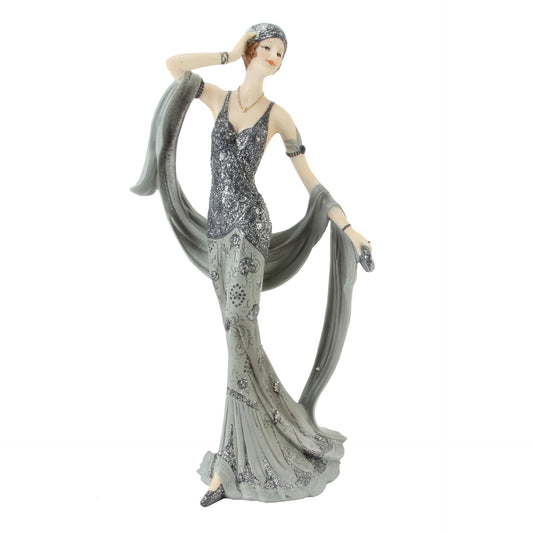 Broadway Belles "Shirley" Lady Figurine, Silver Glitter Dress