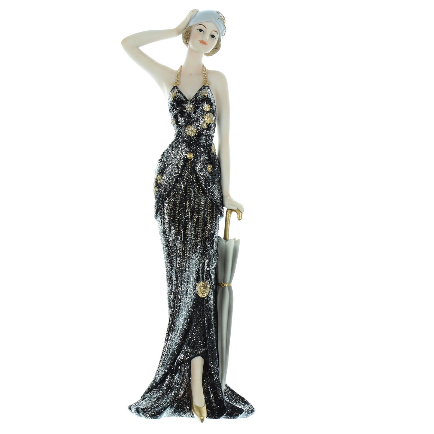 Broadway Belles "Rose" Lady Figurine, Black Glitter Dress