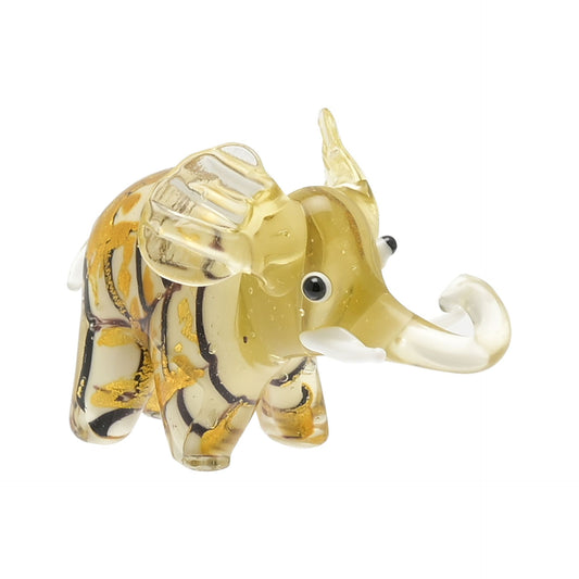 Juliana Objets d'art Small Glass Figurine Brown Golden Elephant Glass Paperweight Ornament 63150