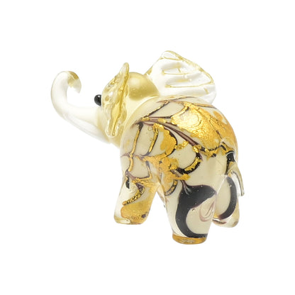 Juliana Objets d'art Small Glass Figurine Brown Golden Elephant Glass Paperweight Ornament 63150