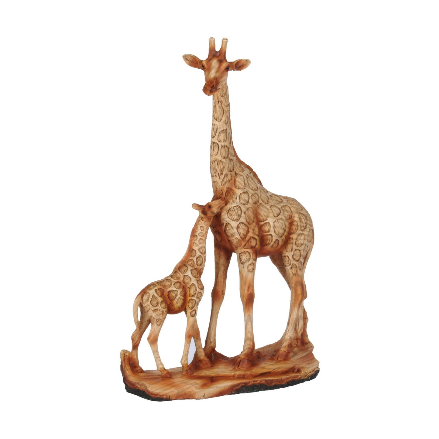 Naturecraft Giraffe and Calf Wood Effect Resin Figurine