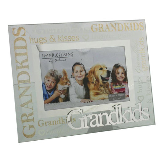 Grandkids 3D Word Glass & Mirror Photo Frame