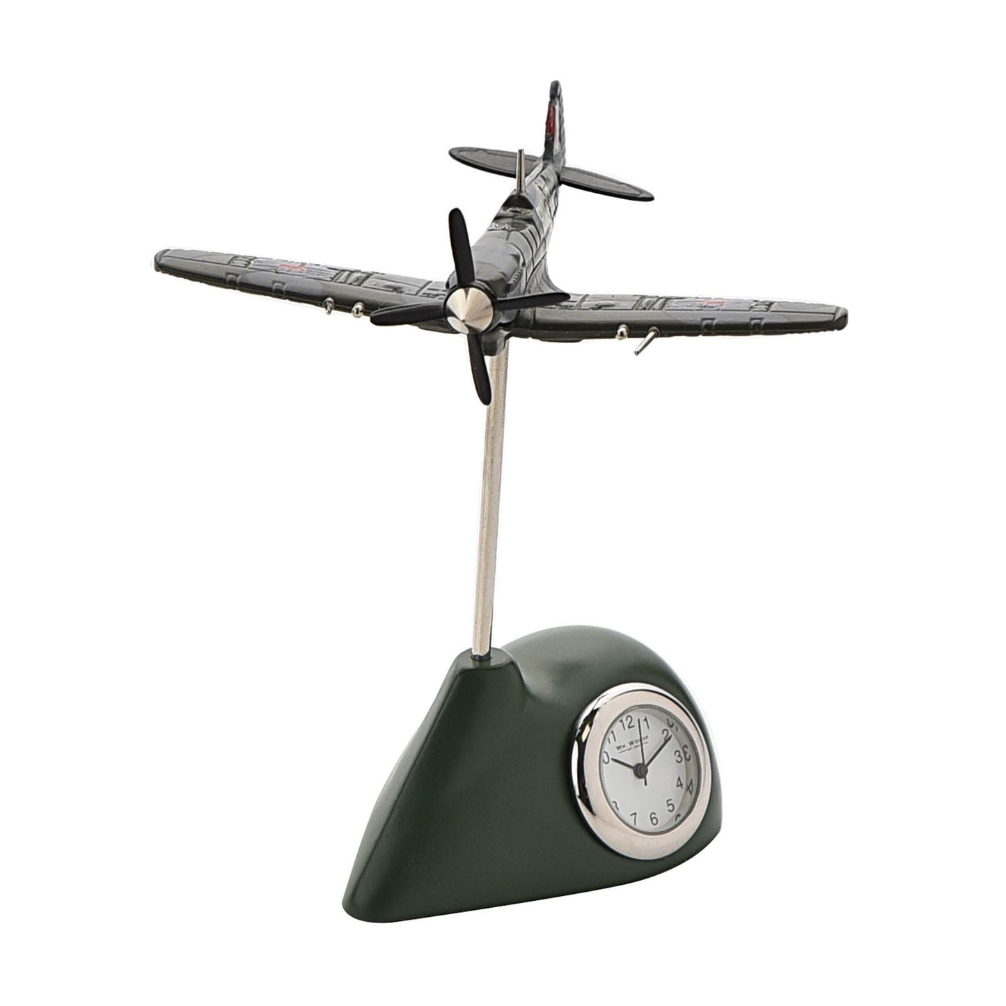 RAF Spitfire Clock - Metal Miniature Clock by William Widdop