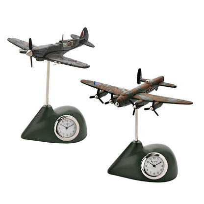 RAF Spitfire Clock - Metal Miniature Clock by William Widdop