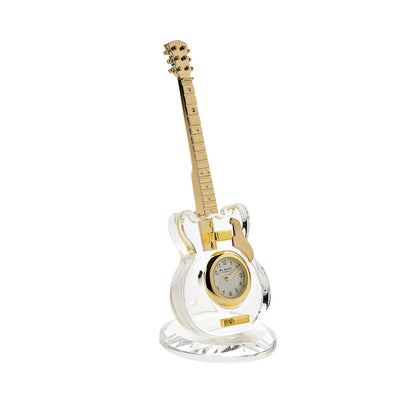 William Widdop Metal Miniature Clock - Glass Guitar