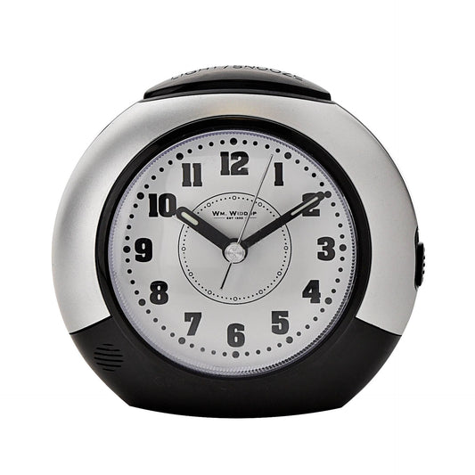 William Widdop Silent Alarm Clock, 10.5 x 11.5 x 5cm