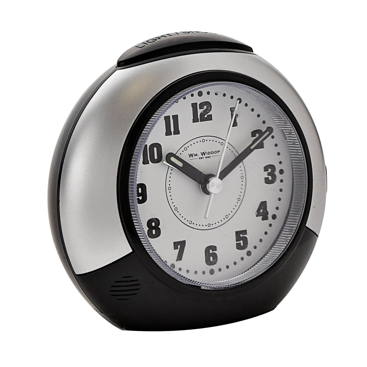 William Widdop Silent Alarm Clock, 10.5 x 11.5 x 5cm