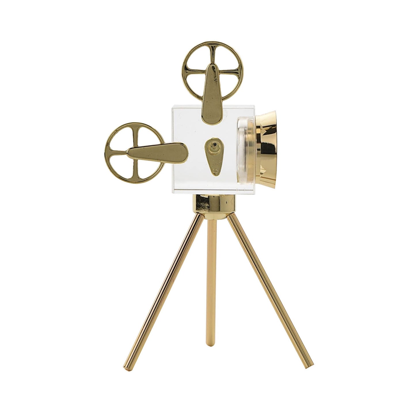 William Widdop Metal Miniature Clock - White Camera with Tripod