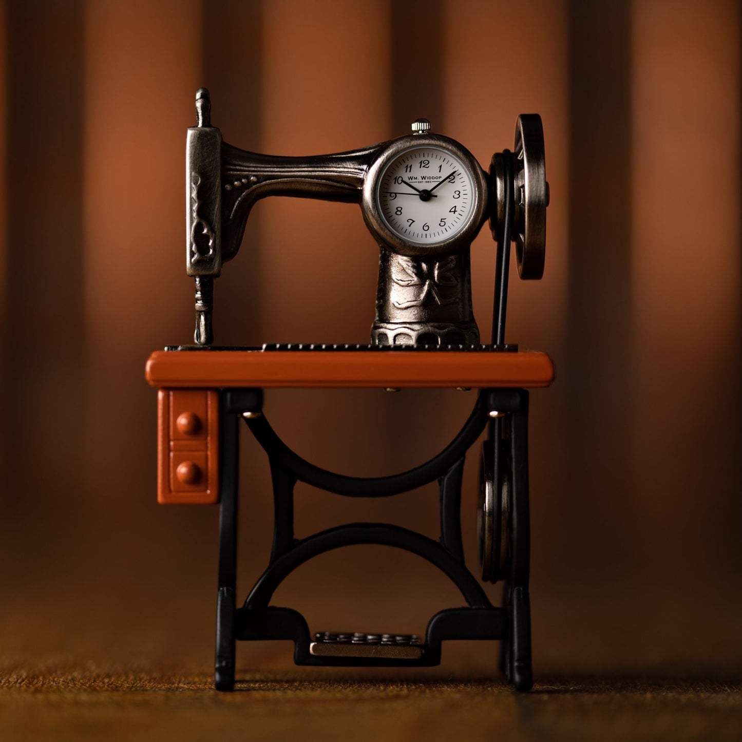 William Widdop Metal Miniature Clock - Sewing Machine