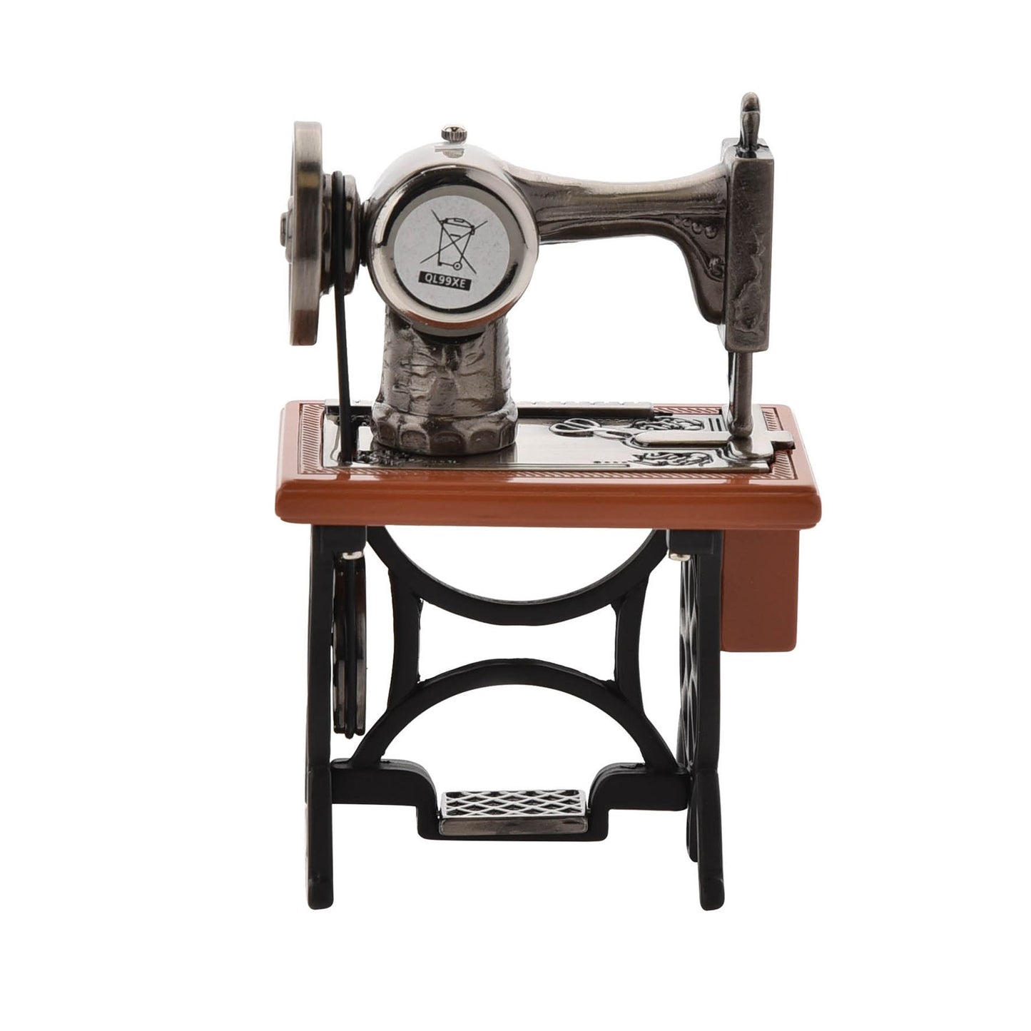 William Widdop Metal Miniature Clock - Sewing Machine
